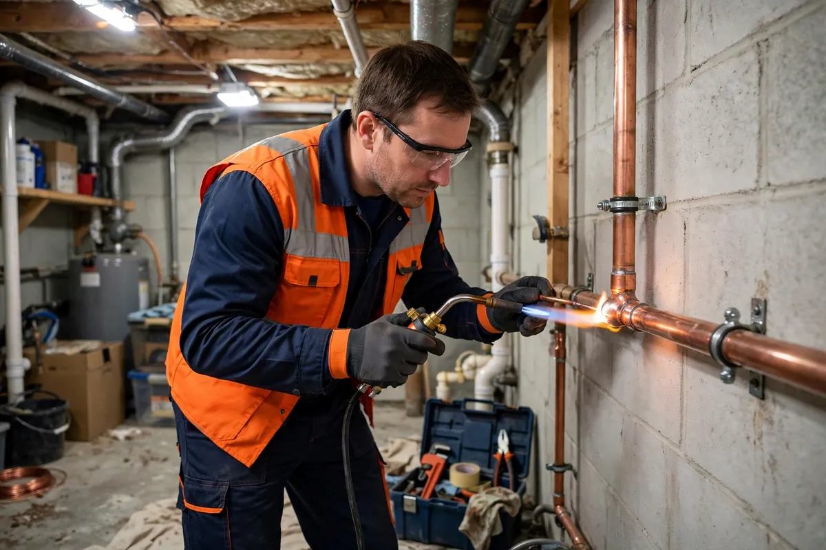 Burst Pipe Repair in Fort Lupton, CO — plumber repairing a burst water pipe and stopping the leak at a home in Fort Lupton, Weld County