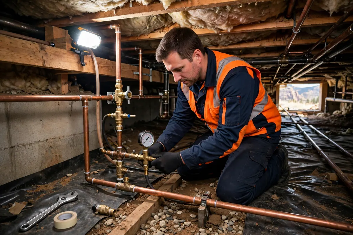 Leak Detection & Repair in Fort Lupton, CO — technician finding a hidden leak with thermal imaging and acoustic equipment at a home in Fort Lupton, Weld County