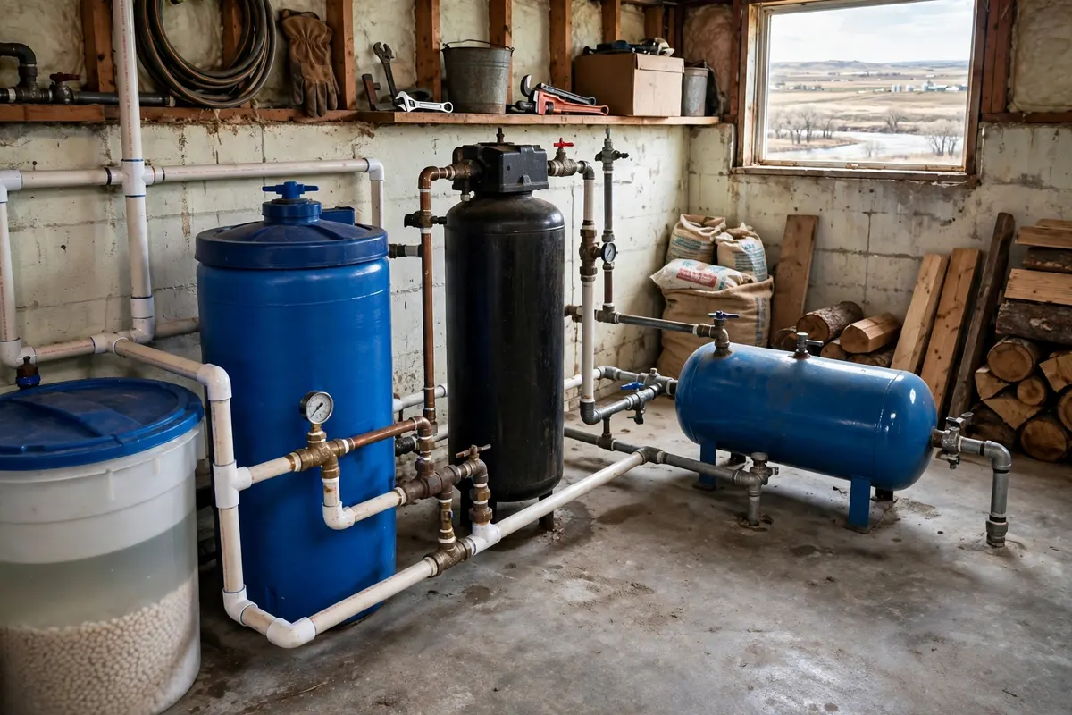 Water Softener Installation in Fort Lupton, CO — plumber installing a water softener system to treat hard water at a home in Fort Lupton, Weld County