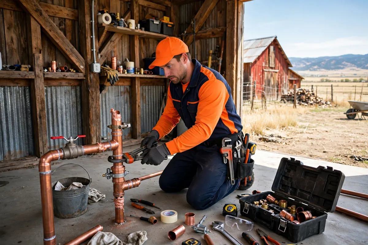Burst Pipe Repair in Henderson, CO — plumber repairing a burst water pipe and stopping the leak at a home in Henderson, Adams County