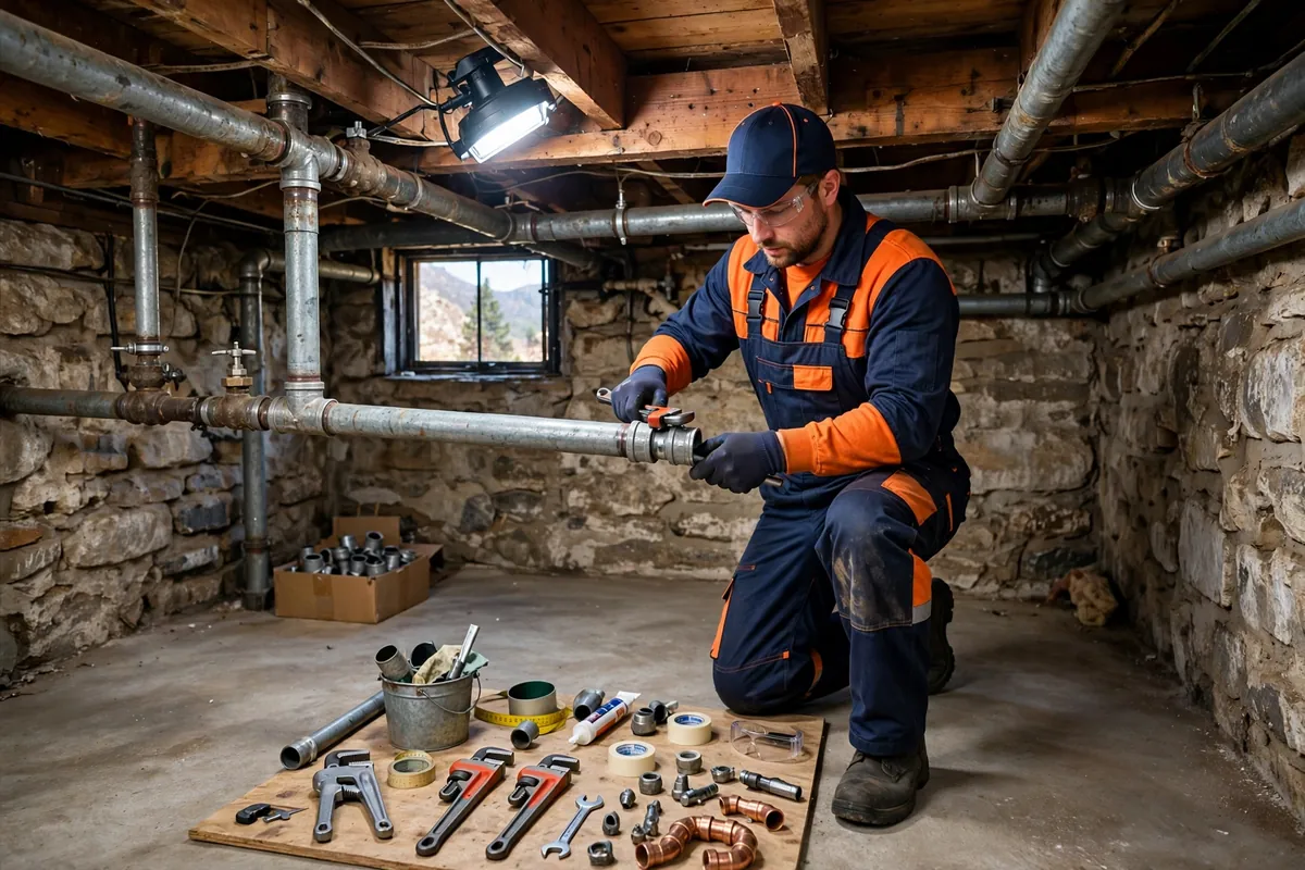 Burst Pipe Repair in Keenesburg, CO — plumber repairing a burst water pipe and stopping the leak at a home in Keenesburg, Weld County