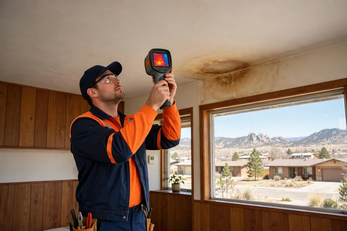 Leak Detection & Repair in Northglenn, CO — technician finding a hidden leak with thermal imaging and acoustic equipment at a home in Northglenn, Adams County